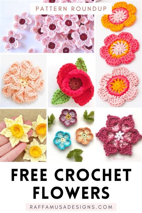 30+ Free Crochet Flower Patterns • RaffamusaDesigns