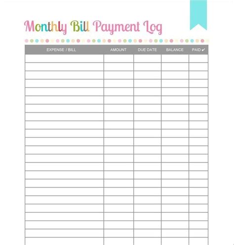 Exemplary Printable Bill Tracker Free Microsoft Excel Checklist Template