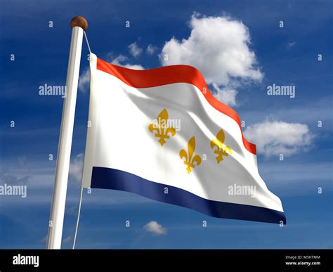 New Orleans flag (isolated with clipping path Stock Photo - Alamy