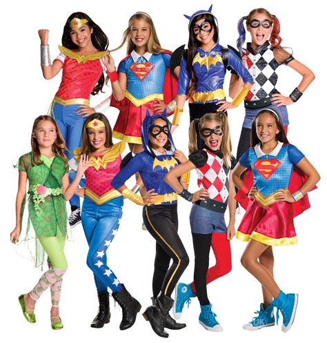 Superhero Girls Fancy Dress Comic Book Villain Halloween Childrens Kids ...