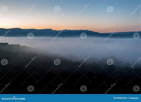 Beautiful View of Misty Sunrise in Mountains Stock Photo - Image of ...