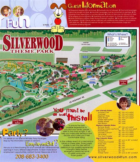 Silverwood Theme Park Map and Brochure (2024 - 1990 ...