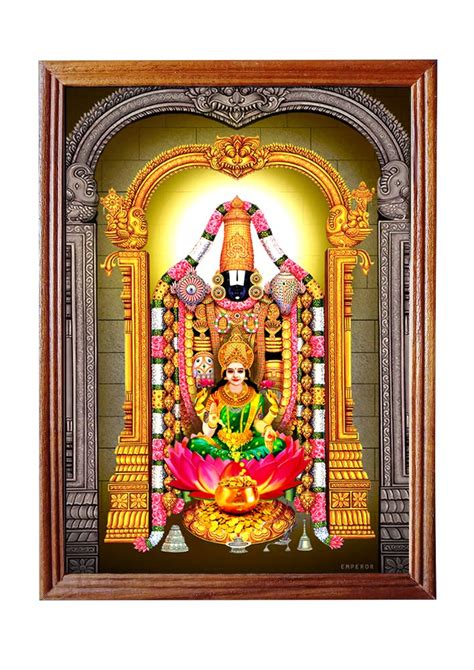 EMPEROR ART GALLERY , God Venkateswara Swamy With Lakshmi Photo Frame # Original Teak Wood Frame ...