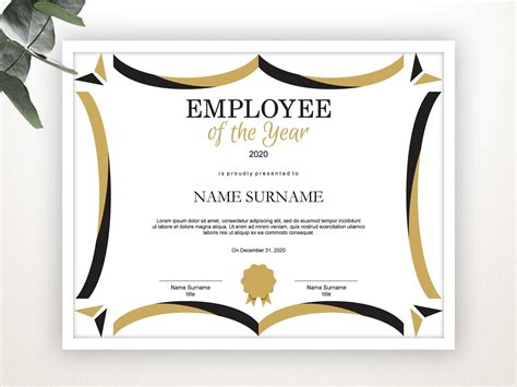 Employee of the YEAR Editable Template Editable Award Employee | Etsy | Award template ...