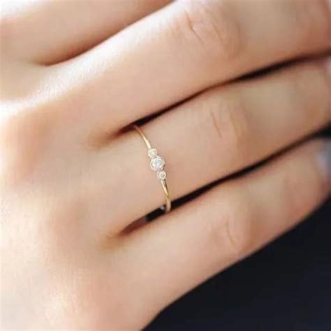 Simple Cubic Zirconia Small Stone Thin Ring Wedding Rings For Women ...