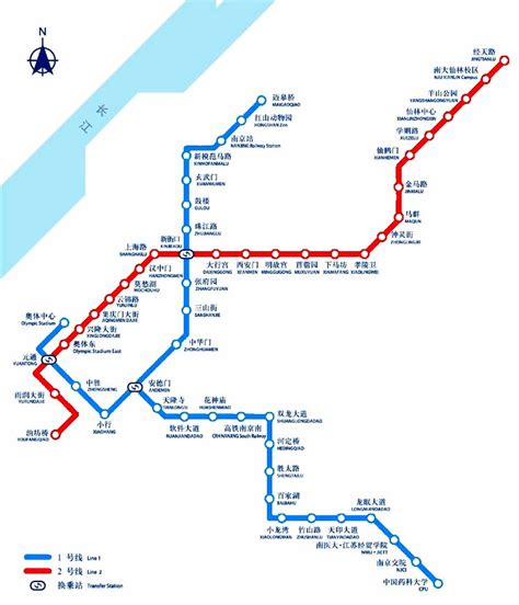 Nanjing metro map, China