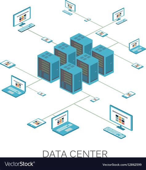 Isometric data center icon Royalty Free Vector Image