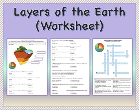 Layers of the Earth - Worksheet| Printables and Distance Learning | Made By Teachers