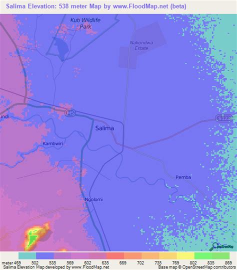 Elevation of Salima,Malawi Elevation Map, Topography, Contour