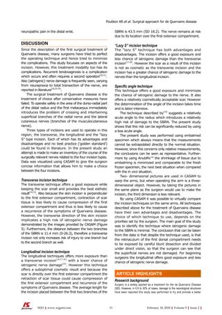 Optimal Surgical Approach for the Treatment of Quervains | PDF