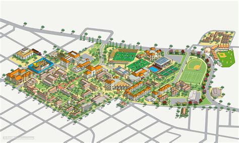 Santa Clara University Campus Map Illustration on Behance