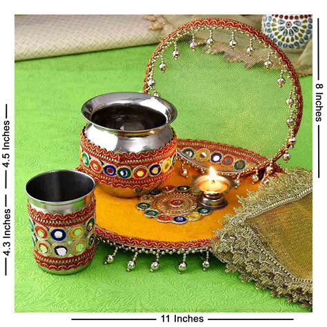 Buy/Send Gorgeous Karwa Chauth Pooja Thali Set Online- Ferns N Petals