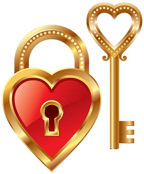 Heart Lock and Heart Key Clipart | Gallery Yopriceville - High-Quality ...