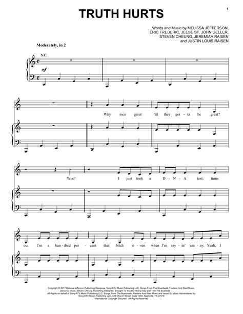 Lizzo - Truth Hurts sheet music