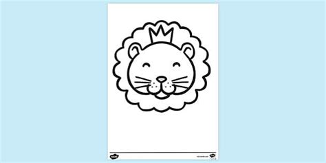 Cute Lion Face Colouring Sheet | Colouring Pages for Kids