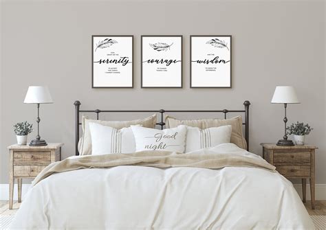 SERENITY PRAYER PRINTS Typography Wall Art 3 Serenity Prayer Plaque Décor for Office, Living ...