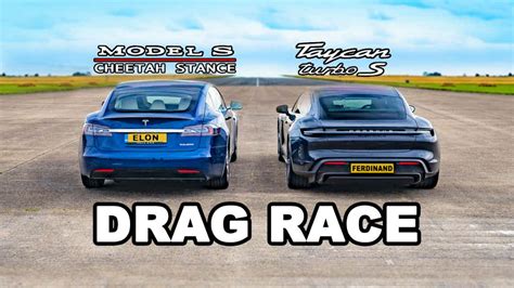 Tesla Model S Performance vs Porsche Taycan Turbo S drag race | carwow