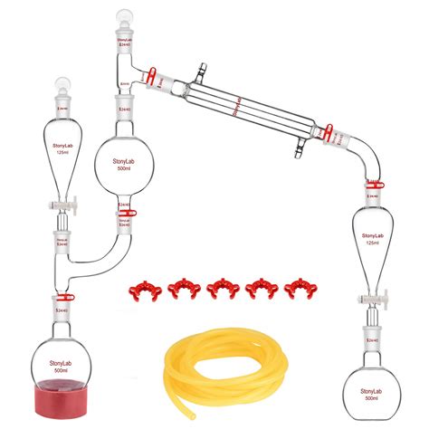 Buy stonylab 500 ml Essential Oil Distillation Kit, Borosilicate Glass Distillation Apparatus ...