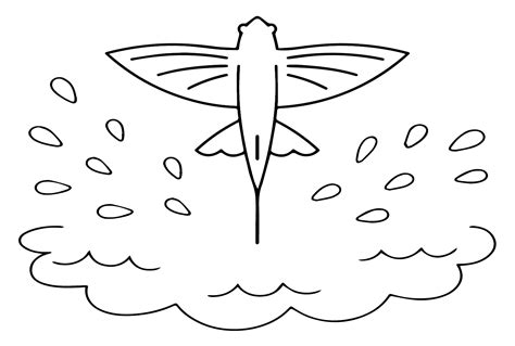 Drawing Flying Fish Coloring Page - Free Printable Coloring Pages