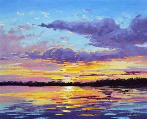 SUNSET Oil Painting , Sunrise. Sunset Ocean, Sunset Clouds, Colorful ...