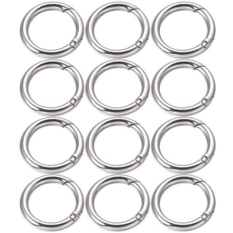 15 Pcs Key Ring Buckle Circle Keychain Clip Rings Clips Round Carabiners Colored Spring DIY Bag ...