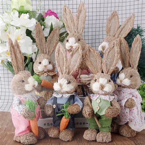 Christmas Decoration Simulation Easter Cute Rabbit Ornament Home Festival Party Window ...