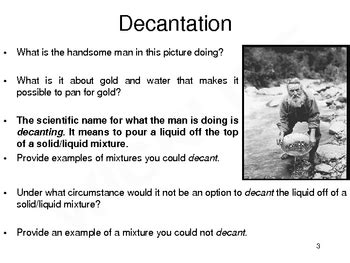 Decantation Examples