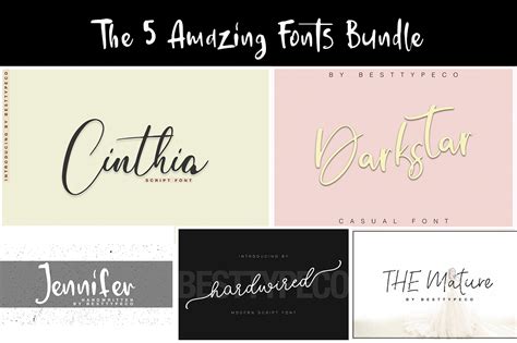 amazing font- 5 handwritten unique fonts. Just for $19