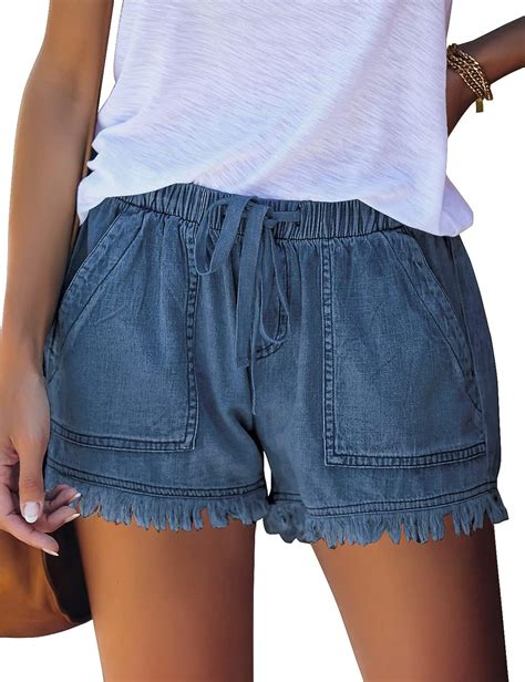 Buy LookbookStore Jean Shorts for Women Casual Summer Drawstring ...