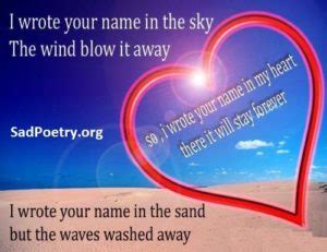 I wrote your name in my heart | SadPoetry.org