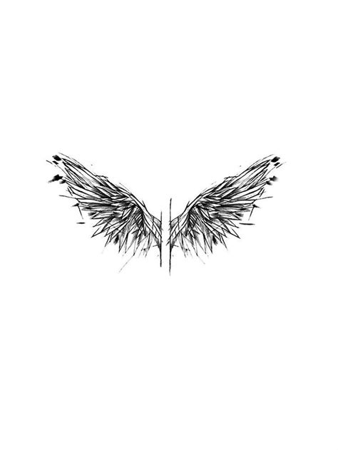 a drawing of an angel wing on a white background