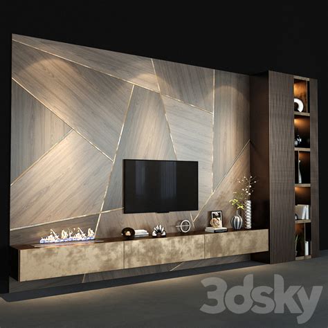 3d models: TV Wall - TV wall set 140 | Modern tv wall units, Tv cabinet ...