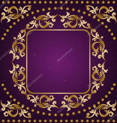 Gold frame on purple background — Stock Vector © Needle #25800577