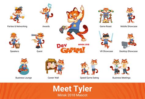 Tyler is my name: tiger mascot of DevGAMM Minsk 2018 - DevGAMM Vilnius 2022