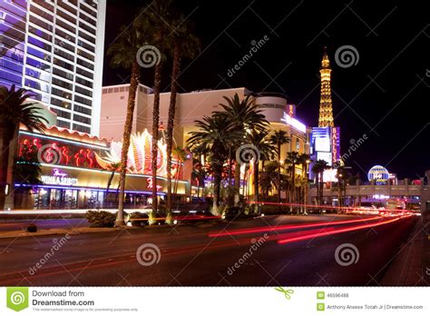 Nightlife Along The Famous Las Vegas Strip With Bally's, Paris And ...