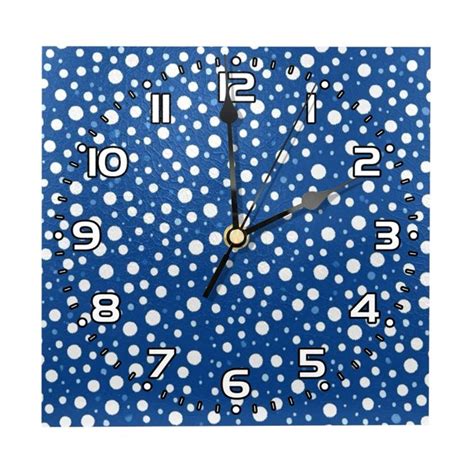 Wall Clock Battery Operated Easy to Read Square Silent Clock 7.87 in Leopard Blue Floral ...