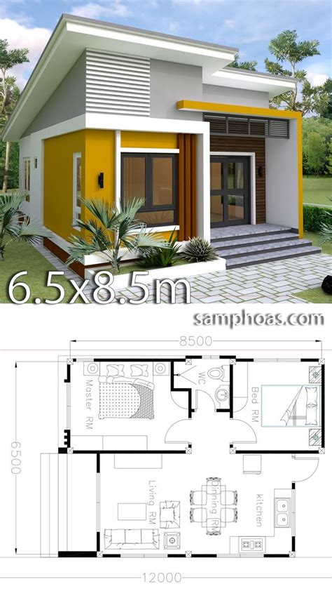 Small Home design Plan 6.5x8.5m with 2 Bedrooms - SamPhoas Plansearch | Small house design plans ...