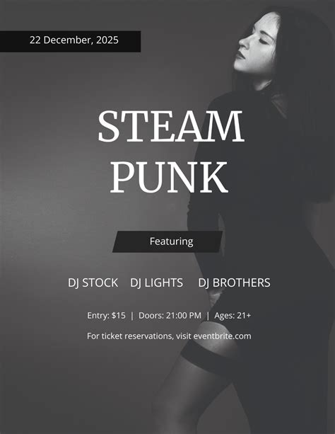 Steampunk Party Flyer Template - Edit Online & Download Example ...