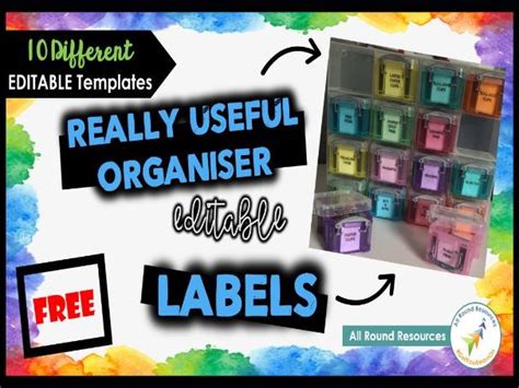 FREE! Really Useful Organiser Labels! | 4.8" X 4" | EDITABLE | Teaching ...