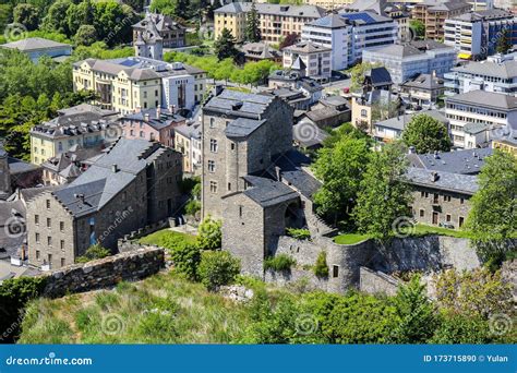 Castle Ruins and Sion / Sitten City View from Above Stock Photo - Image ...