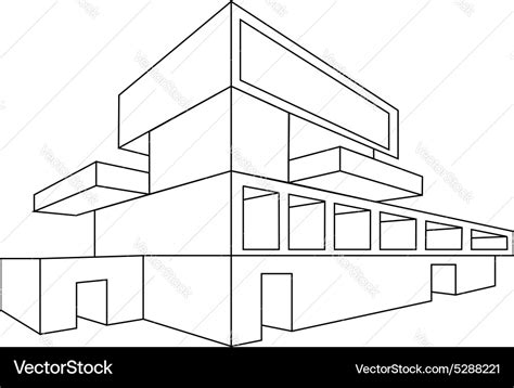 2d perspective drawing of a house Royalty Free Vector Image