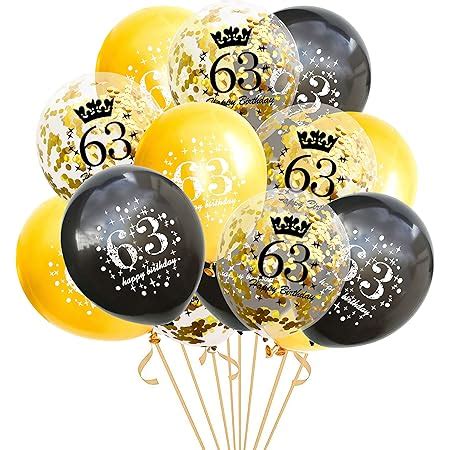 Amazon.com: yujiaonly 63rd Birthday Party Decorations-Happy Birthday Banner Gold Number 63rd ...