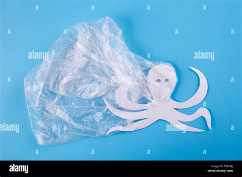 ocean plastic pollution issue. sea animals in plastic bag Stock Photo - Alamy