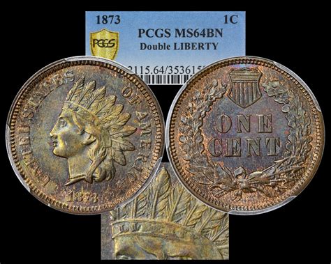 1873 1C Doubled LIBERTY Indian Cent (S-1) PCGS MS64BN Toned - The Penny ...