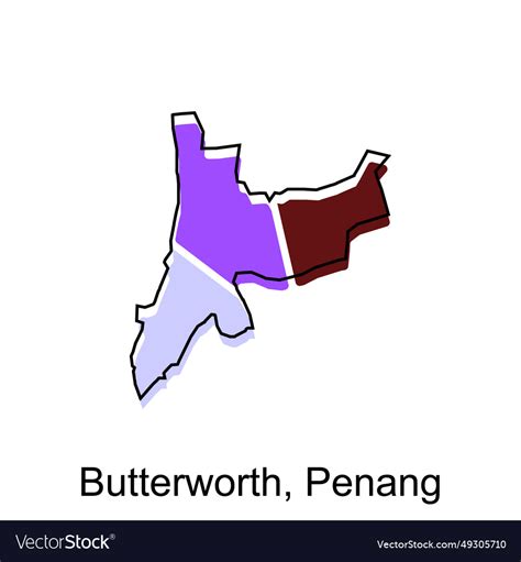 Map city of butterworth penang design template Vector Image