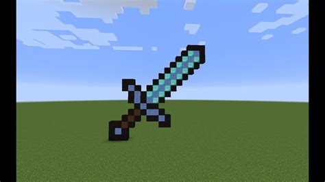 How to build a Pixel Art Diamond Sword in Minecraft! - YouTube