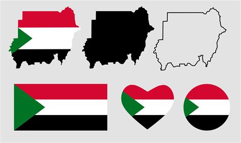 Republic of the Sudan map flag icon set 8132094 Vector Art at Vecteezy