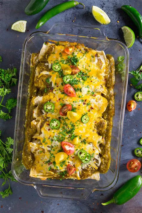 Chicken Enchiladas Verde with Cheese - Recipe - Chili Pepper Madness