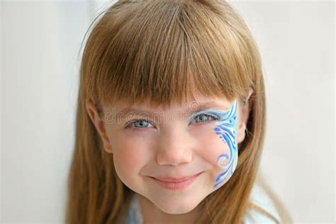 Girl with USA Makeup and Flag on Grey Background Stock Photo - Image of ...