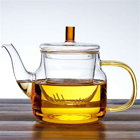 Durable Stovetop Safe Teapot , Borosilicate Glass Clear Teapot With Infuser